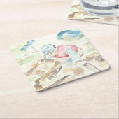 Jockey op Paard Kartonnen Onderzetters (Schuin)