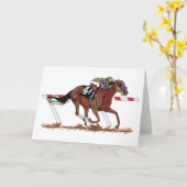 Jockey op Racehorse Kaart (Gele Bloem)