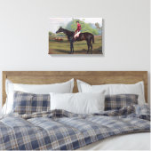 Jockey op Racehorse  schilderij Canvas Afdruk (Insitu (Slaapkamer))