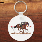Jockey op Racehorse Sleutelhanger (Voorkant)