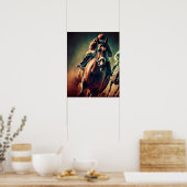 Jockey Retro Style Horse Racing Poster (Keuken)