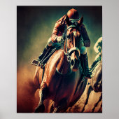 Jockey Retro Style Horse Racing Poster (Voorkant)