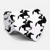 Jockey Riding Horse Silhouette Stropdas (Opgerold)