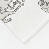 Jockey Riding Thoroughbred Horse Mono Line Fleece Deken (Hoek)