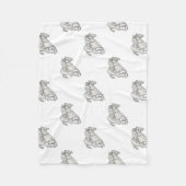 Jockey Riding Thoroughbred Horse Mono Line Fleece Deken (Voorkant)