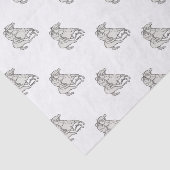 Jockey Riding Thoroughbred Horse Mono Line Tissuepapier (Detail)