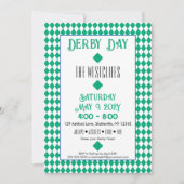 Jockey Silk Diamonds Green en White Derby Kaart (Voorkant)