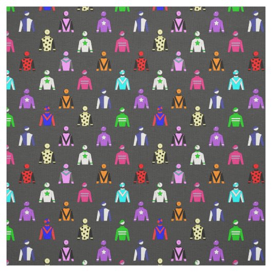 Jockey Silk Pattern op grijs Stof (Swatch)