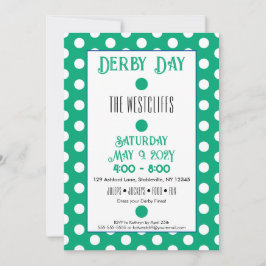 Jockey Silk Stippen Green en White Derby Party Kaart