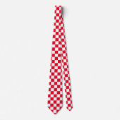 Jockey Silks Checkerboard Rood en Wit Derby Stropdas (Voorkant)