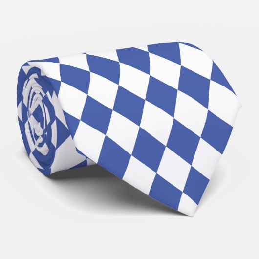 Jockey Silks Diamond Royal Blauw en Wit Stropdas (Opgerold)