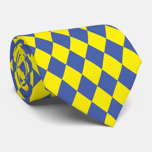 Jockey Silks Diamond Royal Blue Yellow Stropdas (Opgerold)