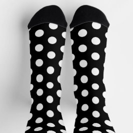 Jockey Silks Dots White on Black Derby Polka Dot Sokken