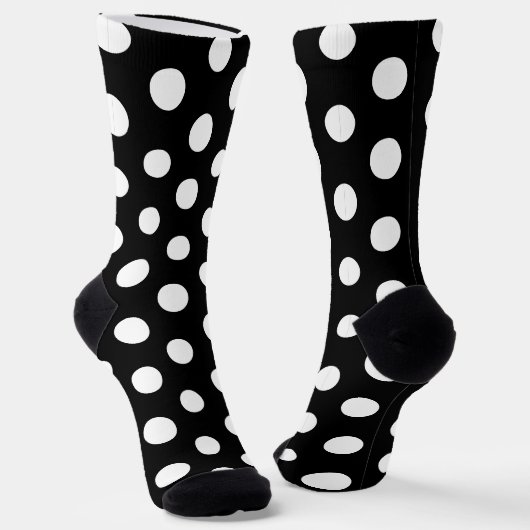 Jockey Silks Dots White on Black Derby Polka Dot Sokken (Gebogen)