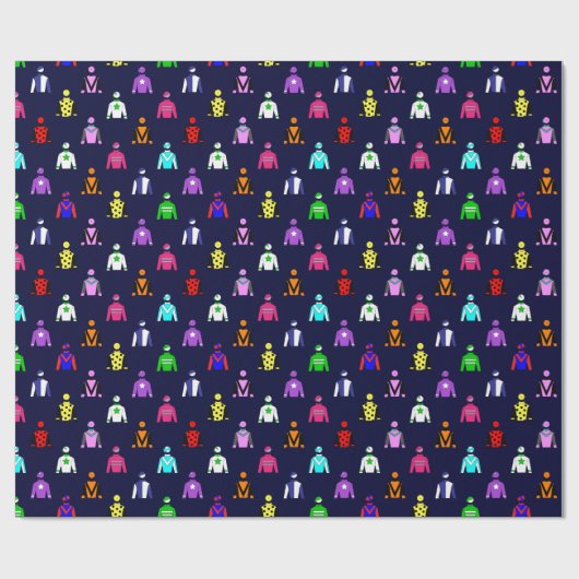 Jockey Silks Fun Horse Racing Cadeaupapier (Vlak)