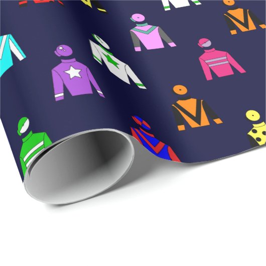 Jockey Silks Fun Horse Racing Cadeaupapier (Rol Hoek)