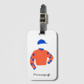 Jockey Silks: "Ik ga weg... " identiteit. Bagagelabel (Voorkant (verticaal))