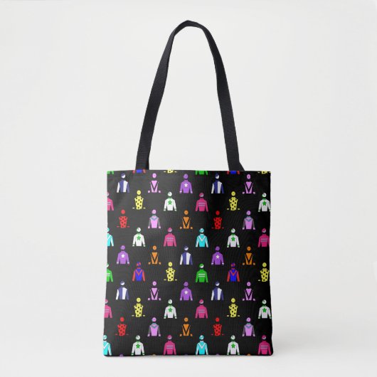 Jockey Silks Kleurrijke Paardrijden Tote Bag (Voorkant)