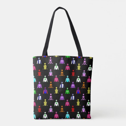 Jockey Silks Kleurrijke Paardrijden Tote Bag (Achterkant)