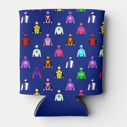 Jockey Silks Kleurrijke Paardrijder Blikjeskoeler (Voorkant)