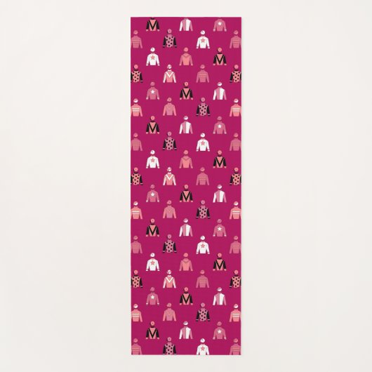 Jockey Silks Pink Horseracing Yogamat (Voorkant)