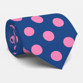 Jockey Silks Roze Stippen op French Blue Derby Stropdas