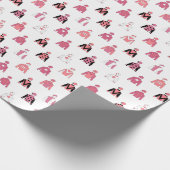 Jockey Silks Roze Witte Paard Racing Patroon Cadeaupapier (Hoek)