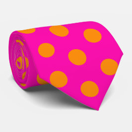 Jockey Silks Stippen Hot Roze en Sinaasappel Derby Stropdas