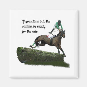 Jockey van Jumper Horse in Green Magnet
