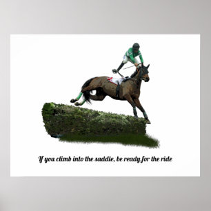 Jockey van Jumper Horse in Green Poster