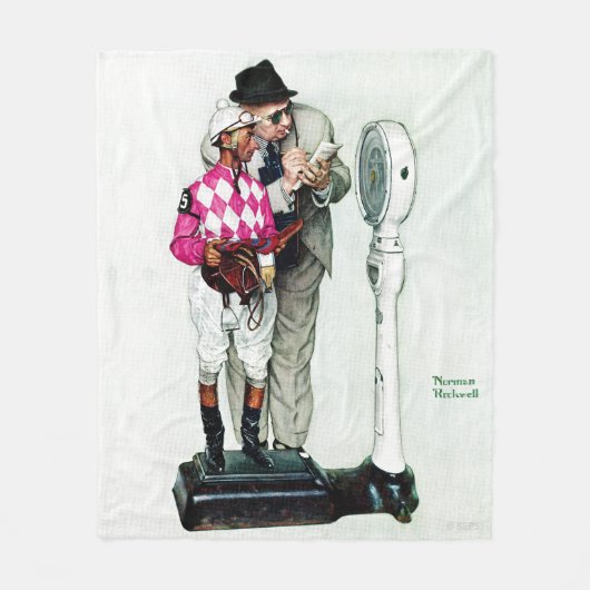 Jockey Weighing in by Norman Rockwell Fleece Deken (Voorkant)