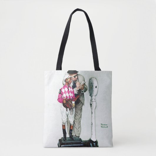 Jockey Weighing in by Norman Rockwell Tote Bag (Voorkant)