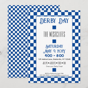 Jockey Zijde Blokken Blauw en Witte Derby Kaart