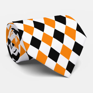 Jockey Zijde Oranje Zwart en Witte Das