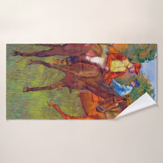 Jockeys en Race Horses, Edgar Degas Badhanddoek (Badhanddoek)