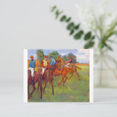 Jockeys en Race Horses, Edgar Degas Briefkaart (Staand voorkant)