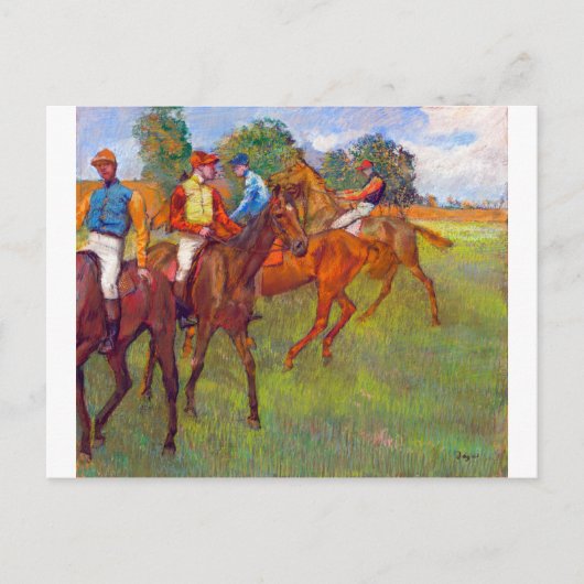 Jockeys en Race Horses, Edgar Degas Briefkaart (Voorkant)