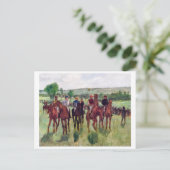 Jockeys en Race Horses, Edgar Degas Briefkaart (Staand voorkant)