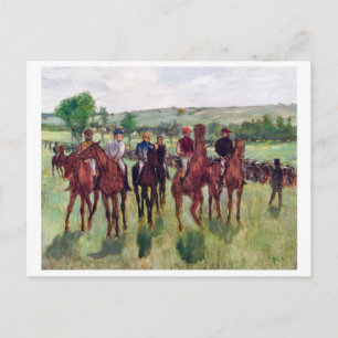 Jockeys en Race Horses, Edgar Degas Briefkaart