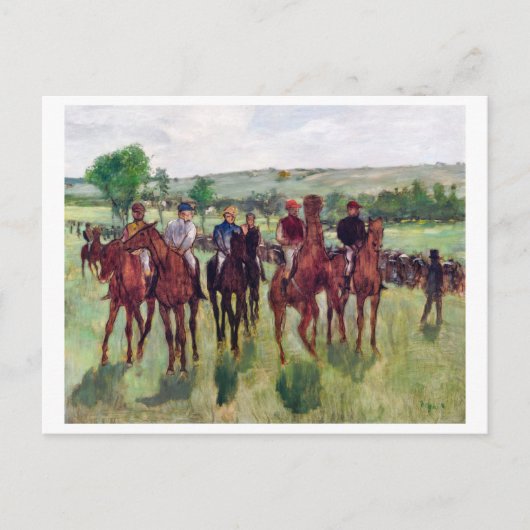 Jockeys en Race Horses, Edgar Degas Briefkaart (Voorkant)