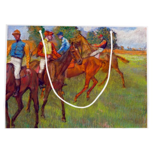 Jockeys en Race Horses, Edgar Degas Groot Cadeauzakje (Achterkant)