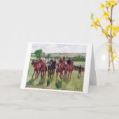 Jockeys en Race Horses, Edgar Degas Kaart (Gele Bloem)