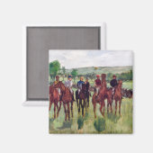 Jockeys en Race Horses, Edgar Degas Magneet (Voorkant / Achterkant)
