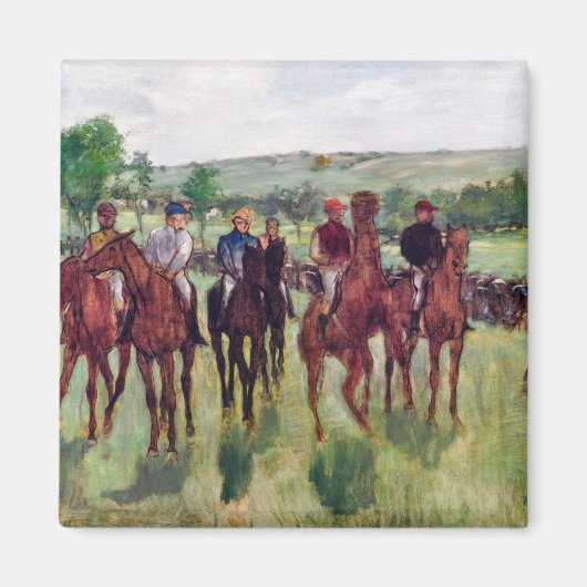 Jockeys en Race Horses, Edgar Degas Magneet (Voorkant)