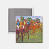 Jockeys en Race Horses, Edgar Degas Magneet (Voorkant / Achterkant)