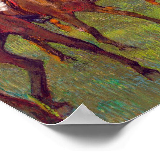 Jockeys en Race Horses, Edgar Degas Poster (Hoek)