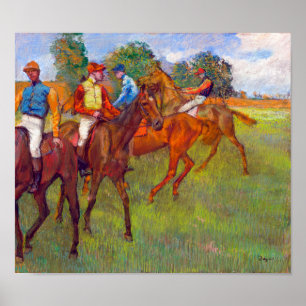 Jockeys en Race Horses, Edgar Degas Poster