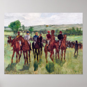 Jockeys en Race Horses, Edgar Degas Poster