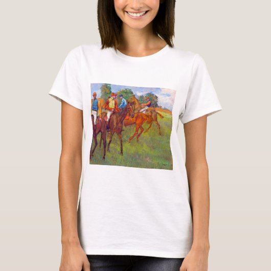 Jockeys en Race Horses, Edgar Degas T-shirt (Voorkant)