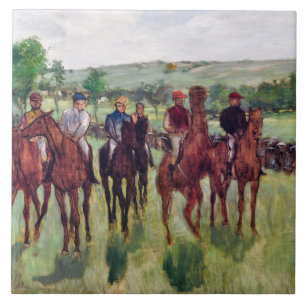 Jockeys en Race Horses, Edgar Degas Tegeltje